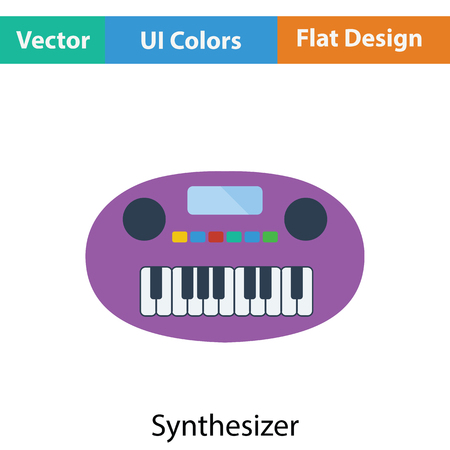 Synthesizer toy icon. Flat color design. Vector illustration.のイラスト素材