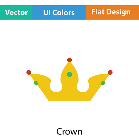 Party crown icon. Flat color design. Vector illustration.のイラスト素材