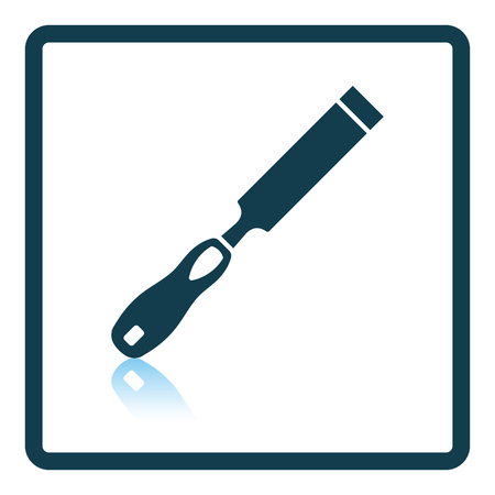 Icon of chisel. Shadow reflection design. Vector illustration.のイラスト素材