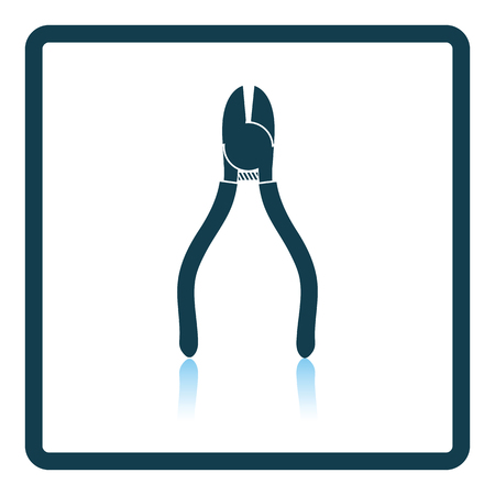 Icon of side cutters. Shadow reflection design. Vector illustration.のイラスト素材
