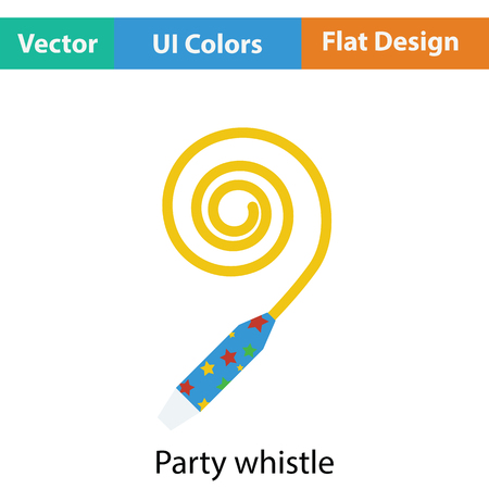 Party whistle icon. Flat color design. Vector illustration.のイラスト素材