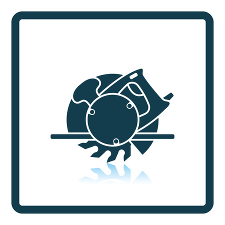 Icon of circular saw. Shadow reflection design. Vector illustration.のイラスト素材
