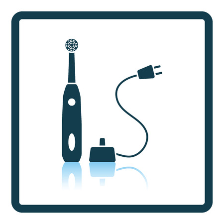 Electric toothbrush icon. Shadow reflection design. Vector illustration.のイラスト素材