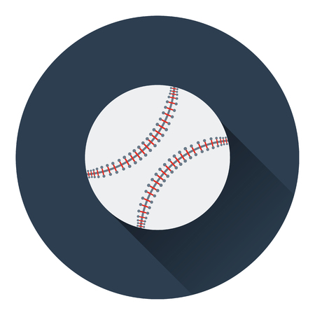 Baseball ball icon. Flat color design. Vector illustration.のイラスト素材