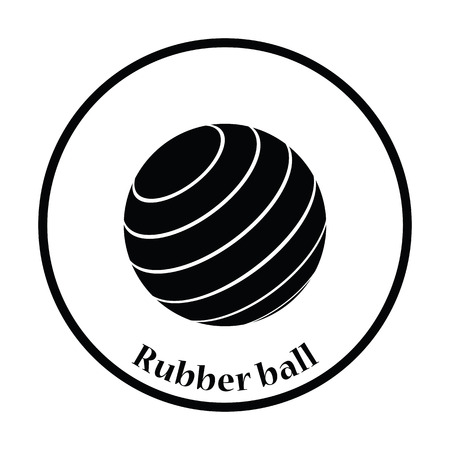 Icon of Fitness rubber ball. Thin circle design. Vector illustration.のイラスト素材