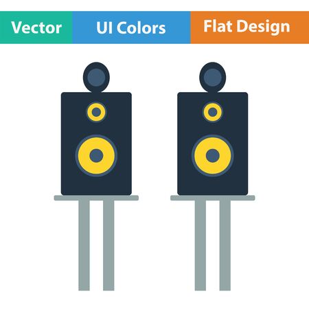 Audio system speakers icon. Flat color design. Vector illustration.のイラスト素材