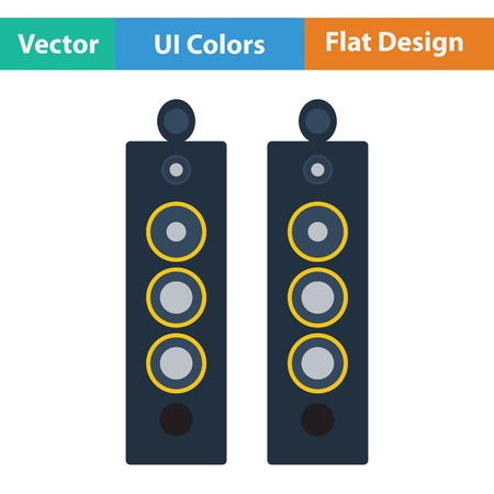 Audio system speakers icon. Flat color design. Vector illustration.のイラスト素材