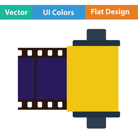 Photo cartridge reel icon. Flat color design. Vector illustration.のイラスト素材