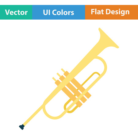 Horn icon. Flat color design. Vector illustration.のイラスト素材