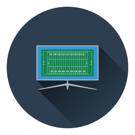American football tv icon. Flat color design. Vector illustration.のイラスト素材