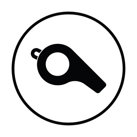 American football whistle icon. Thin circle design. Vector illustration.のイラスト素材