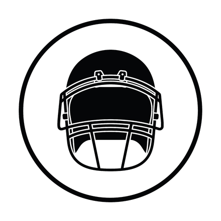 American football helmet icon. Thin circle design. Vector illustration.のイラスト素材