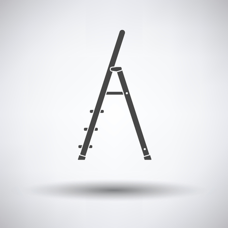 Construction ladder icon on gray background, round shadow. Vector illustration.のイラスト素材