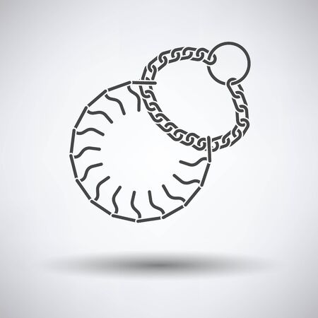 Dogs strict collar icon on gray background with round shadow. Vector illustration.のイラスト素材