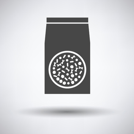 Packet of dog food icon on gray background with round shadow. Vector illustration.のイラスト素材