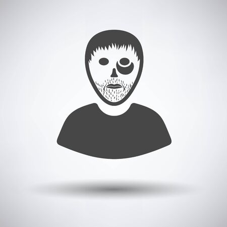 Criminal man icon on gray background with round shadow. Vector illustration.のイラスト素材