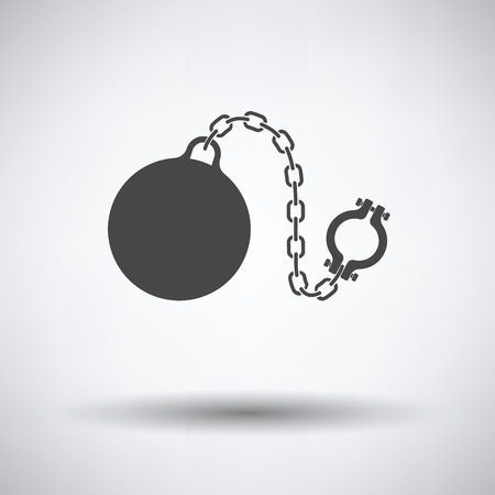Fetter with ball icon on gray background with round shadow. Vector illustration.のイラスト素材