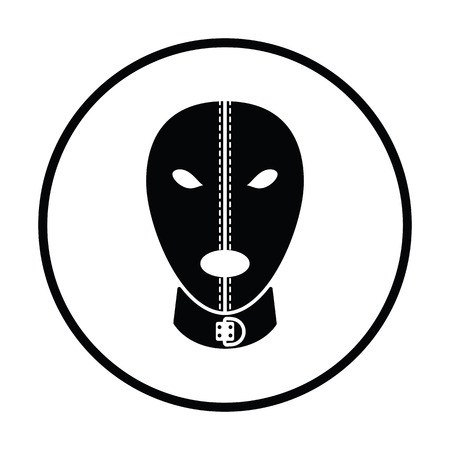 mask icon. Thin circle design. Vector illustration.のイラスト素材