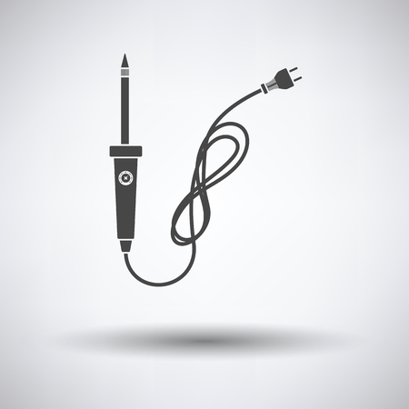 Soldering iron icon on gray background with round shadow. Vector illustration.のイラスト素材