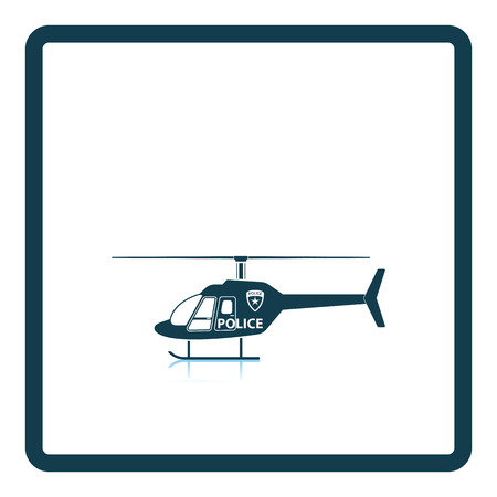 Police helicopter icon. Shadow reflection design. Vector illustration.のイラスト素材