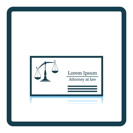Lawyer business card icon. Shadow reflection design. Vector illustration.のイラスト素材