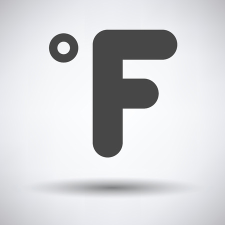 Fahrenheit degree icon on gray background with round shadow. Vector illustration.のイラスト素材