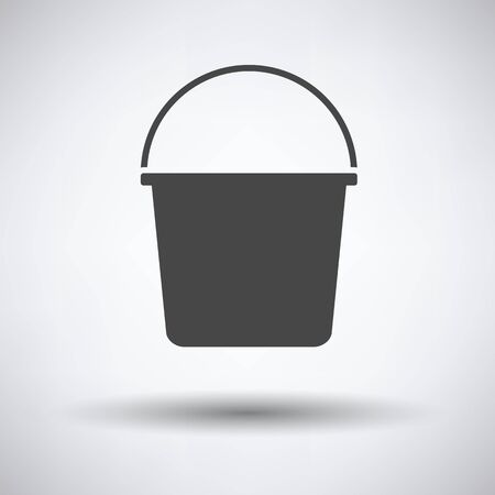 Bucket icon on gray background with round shadow. Vector illustration.のイラスト素材