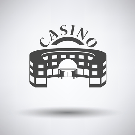 Casino building icon on gray background with round shadow. Vector illustration.のイラスト素材