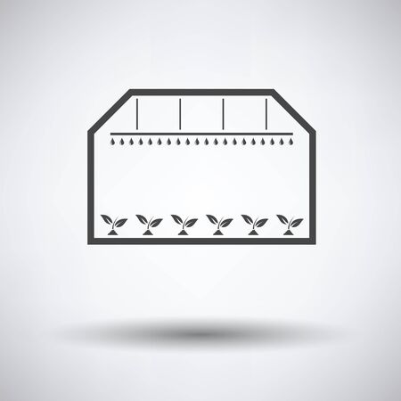 Greenhouse icon on gray background with round shadow. Vector illustration.のイラスト素材