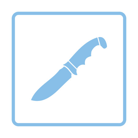 Hunting knife icon. Blue frame design. Vector illustration.のイラスト素材