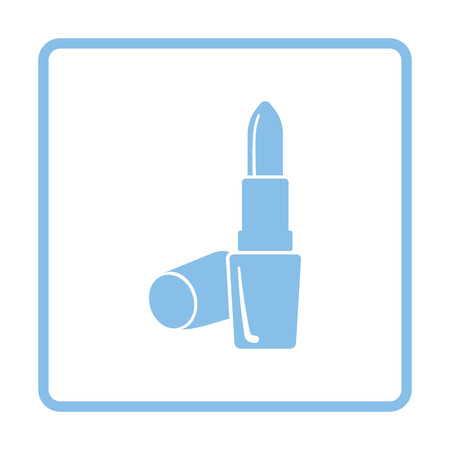 Lipstick icon. Blue frame design. Vector illustration.のイラスト素材
