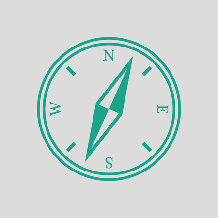 Compass icon. Gray background with green. Vector illustration.のイラスト素材