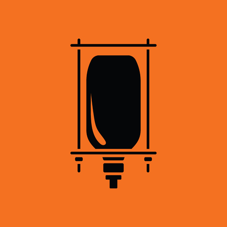 Drop counter icon. Orange background with black. Vector illustration.のイラスト素材