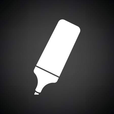 Marker icon. Black background with white. Vector illustration.のイラスト素材