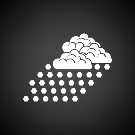 Hail icon. Black background with white. Vector illustration.のイラスト素材