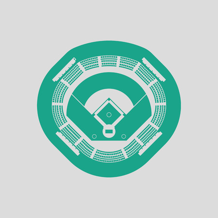 Baseball stadium icon. Gray background with green. Vector illustration.のイラスト素材