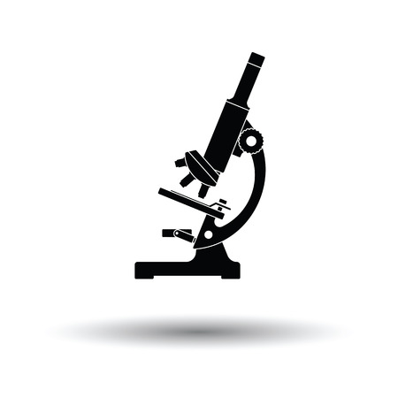 Icon of chemistry microscope. White background with shadow design. Vector illustration.のイラスト素材