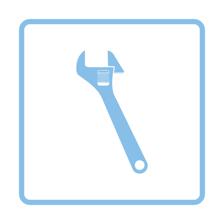 Adjustable wrench  icon. Blue frame design. Vector illustration.のイラスト素材
