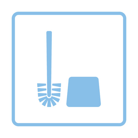 Toilet brush icon. Blue frame design. Vector illustration.のイラスト素材