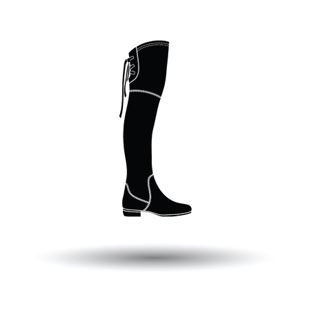 Hessian boots icon. White background with shadow design. Vector illustration.のイラスト素材