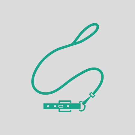 Dog lead icon. Gray background with green. Vector illustration.のイラスト素材