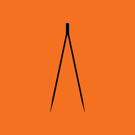 Electric tweezers icon. Orange background with black. Vector illustration.のイラスト素材