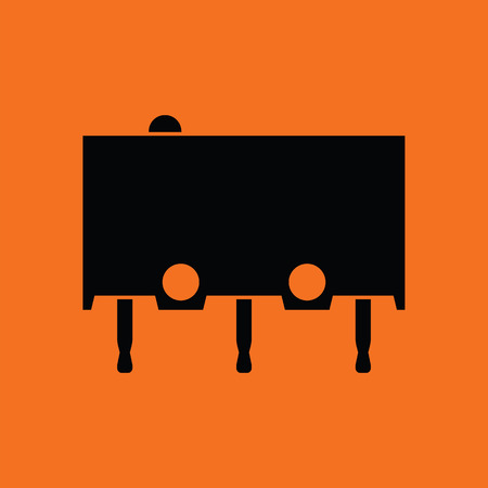 Micro button icon icon. Orange background with black. Vector illustration.のイラスト素材