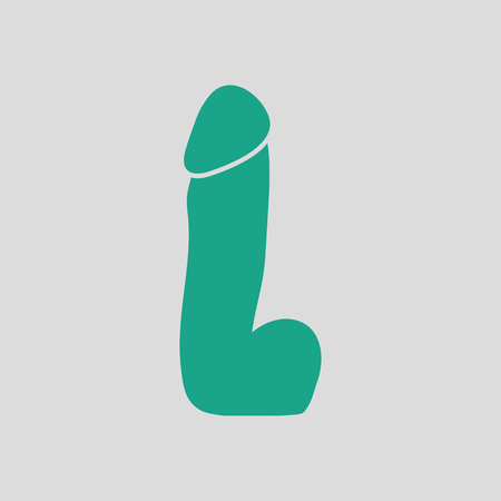 Rubber dildo icon. Gray background with green. Vector illustration.のイラスト素材