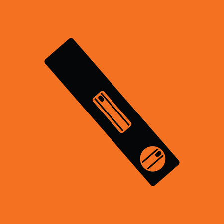 Icon of construction level . Orange background with black. Vector illustration.のイラスト素材
