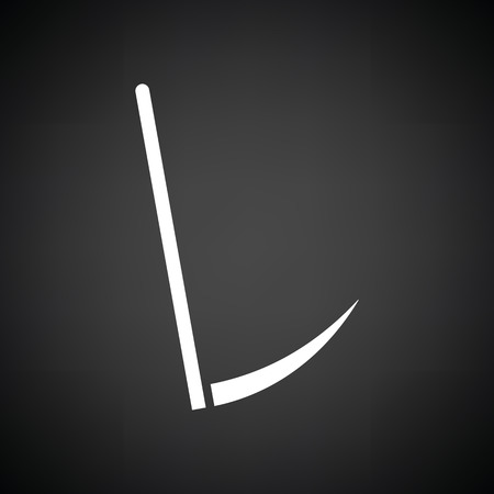 Scythe icon. Black background with white. Vector illustration.のイラスト素材