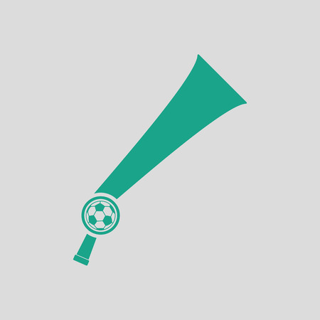 Football fans wind horn toy icon. Gray background with green. Vector illustration.のイラスト素材