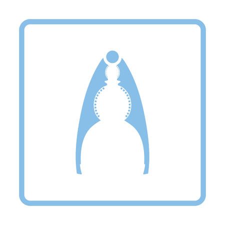 Nutcracker pliers icon. Blue frame design. Vector illustration.のイラスト素材