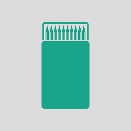 Pencil box icon. Gray background with green. Vector illustration.のイラスト素材