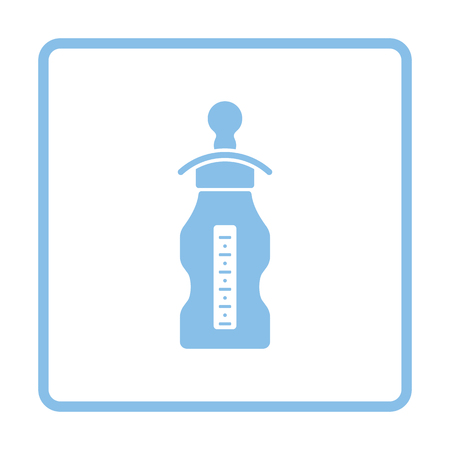 Baby bottle ico. Blue frame design. Vector illustration.のイラスト素材